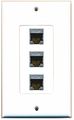 Riteav 1 Gang Decorative 3 Port Cat6a Ethernet Wall Plate White 