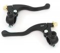 Motorcycle Shorty Lever Assembly Set W Mirror Mount Perch Clutch Drum Brake Levers Black 7 8 Handlebars Fits Honda Kawasaki 