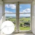 8pcs Swivel Cabin Hook And Eye Latch 2 Door Window Locks Iron With Mounting Screws For Wood Closet Cabinet White 