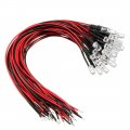 Uxcell 30pcs 5mm Pre Wired Led Red Dc9-12v Clear Lens Light Emitting Diodes