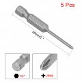 Uxcell 5 Pcs 2mm Ph0 Magnetic Phillips Screwdriver Bits 1 4 Inch Hex Shank 2-inch Length S2 Power Tool