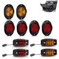 Side Marker Light Led With Reflectors Kit For Humvee M998 Hummer Universal 4pcs 