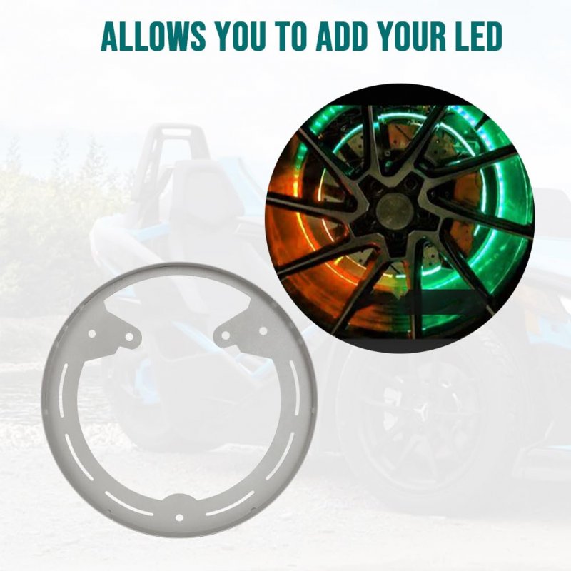 Motoparty For Polaris Slingshot Wheel Rings Dyi Kit Led S Raw Aluminum Powdercoated Gray 3 Pcs