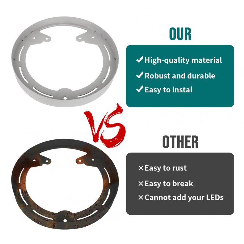 Motoparty For Polaris Slingshot Wheel Rings Dyi Kit Led S Raw Aluminum Powdercoated Gray 3 Pcs