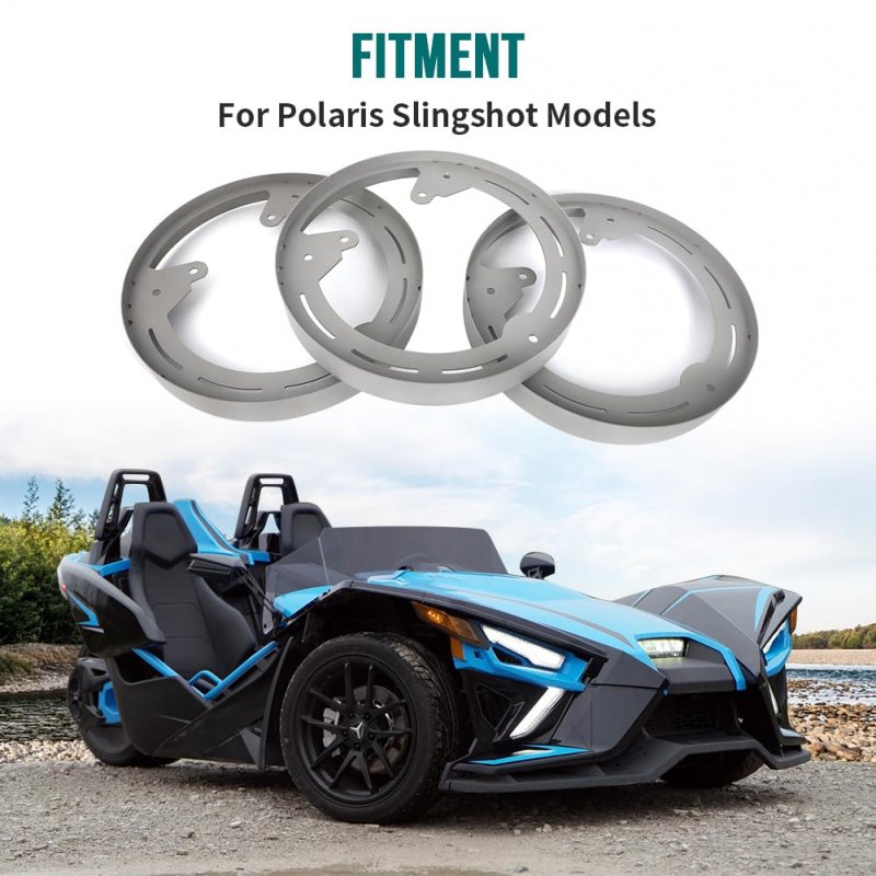 Motoparty For Polaris Slingshot Wheel Rings Dyi Kit Led S Raw Aluminum Powdercoated Gray 3 Pcs