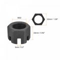 Uxcell M22x1 5mm Hexagon Slotted Nut Grade 4 8 Carbon Steel Hex Castle Nuts Black 2pcs