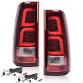 Led Tail Lights Assembly With Wiring Harness And White Light Bar For Chevy Silverado 1500 2500 2003 2004 2005 2006 Red Lens 