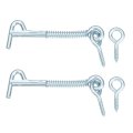 2pcs 3 Cabin Hook Eye Latch Zinc-plated Carbon Steel Spring And Safety Wire Gate For Wood Window Door Blue White 