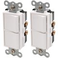 Baomain 2-decora Traditional Single Pole Combination Switch With Ground Screw 120 Vac 15 A 2-gang Wall Plate Size 4 50 X 57 Ul