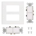 Baomain 2-decora Traditional Single Pole Combination Switch With Ground Screw 120 Vac 15 A 2-gang Wall Plate Size 4 50 X 57 Ul