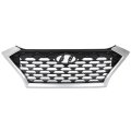 Front Upper Bumper Grille Assembly For Hyundai Tucson 2019-2021 Chrome Trim Black W Black Accents 86350d3500 