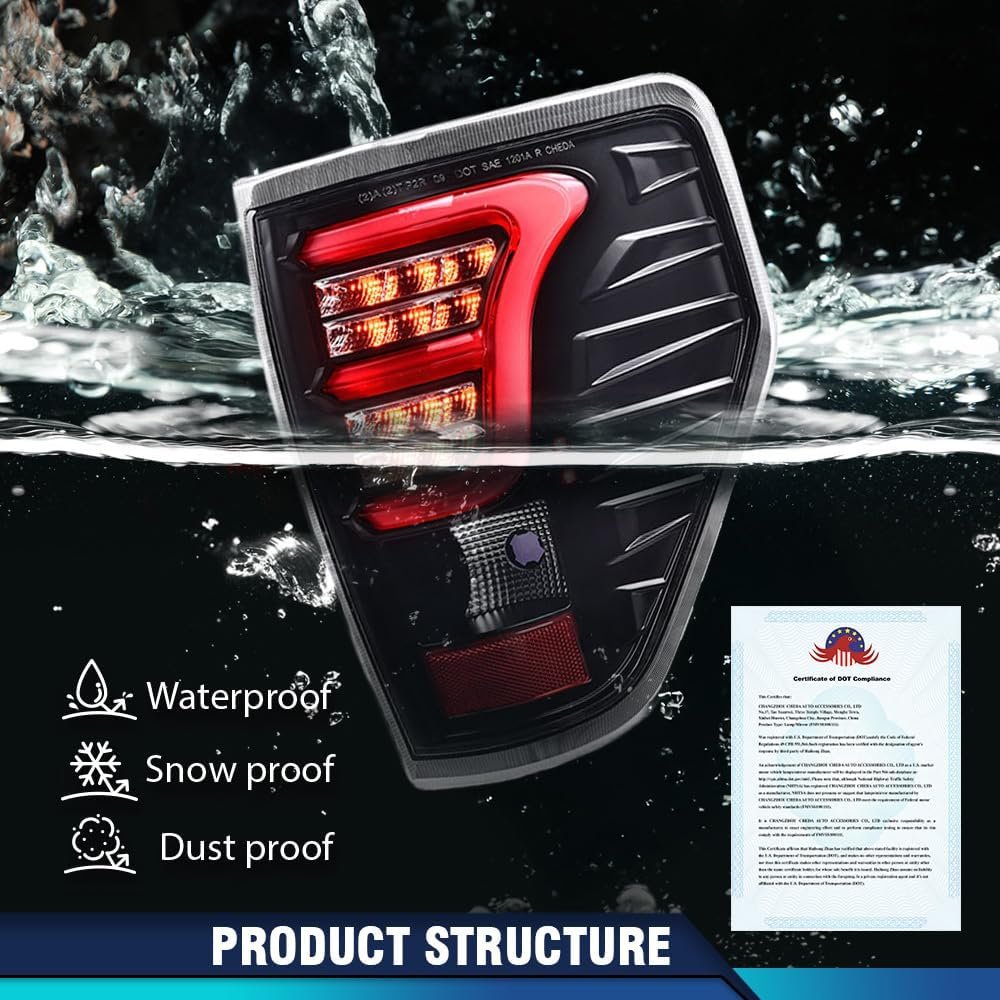 Led Tail Lights For Ford F150 2009 2010 2011 2012 2013 2014 Clear Lens Black Housing Rear Brake Parking Lamps With Wiring