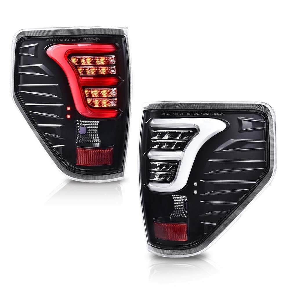 Led Tail Lights For Ford F150 2009 2010 2011 2012 2013 2014 Clear Lens Black Housing Rear Brake Parking Lamps With Wiring