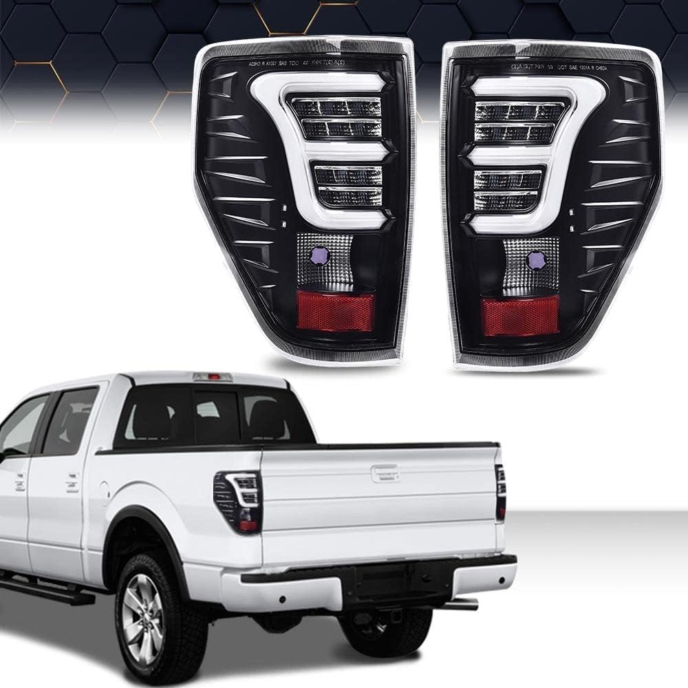 Led Tail Lights For Ford F150 2009 2010 2011 2012 2013 2014 Clear Lens Black Housing Rear Brake Parking Lamps With Wiring