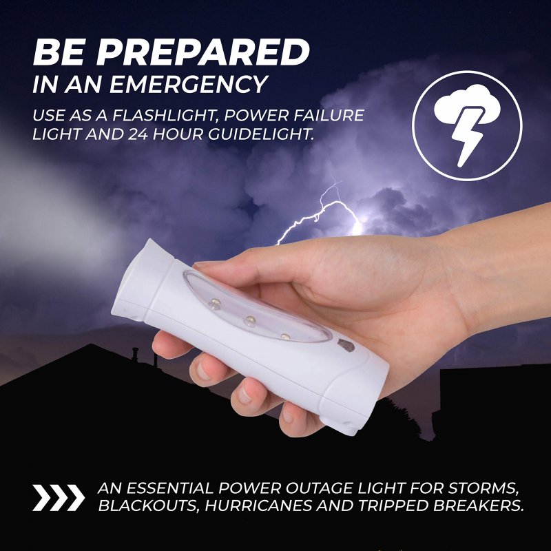 Led Emergency Lights For Home Power Failure 3 Pack Triple Function Plug In Flashlight Combo With Rechargeable Battery Storms