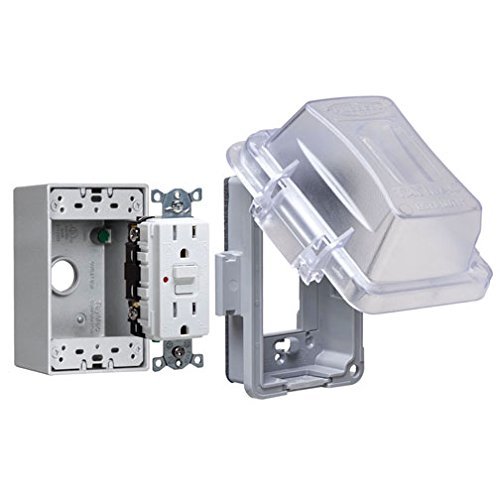 1 Gang Weatherproof In Use Outdoor Gfci Outlet Cover Kit Mkg420cs Extra Duty 15a Wrtr Self Test Receptacle And Box Nema 3r Ul