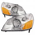 Headlightsdepot Chrome Housing Halogen Headlights For Honda Pilot 2003-2005 Includes Left Driver And Right Passenger Side 