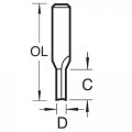 Trend Professional Straight Two Flute Router Cutter Bit 1 4 Inch Shank3 64 Cut Diameter Diameters From 5 To 1 2 Tungsten