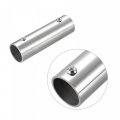 Uxcell Rail Pipe Fitting 2-way 100mm Length 202 Stainless Steel Straight Connector Brushed For 25mm 1 Od Handrail Railing