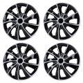 Car Wheel Rim Skin Cover Matte Black Replacements For Steels Hub Caps Hubcap Wheel High Grade Abs With Retention Ring 4 Pack 17 