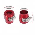 X Autohaux 4pcs An8 Hex Red Car Hose Finisher Flexible Rubber Pipe Clamp With Screw Band Adapter Fitting For Oil Fuel Water