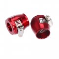 X Autohaux 4pcs An8 Hex Red Car Hose Finisher Flexible Rubber Pipe Clamp With Screw Band Adapter Fitting For Oil Fuel Water