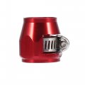 X Autohaux 4pcs An8 Hex Red Car Hose Finisher Flexible Rubber Pipe Clamp With Screw Band Adapter Fitting For Oil Fuel Water