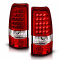 Amerilite Red Clear Led Replacement Brake Tail Lights Set For 99-02 Chevy Silverado 99-06 Gmc Sierra Passenger And Driver Side
