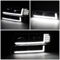 Led Drl Black Amber Corner Headlight W Bumper Lamps Tool Kit Compatible With Chevy Silverado 99-06