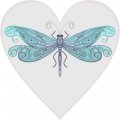 Stickertalk Heart-shaped Dragonfly Vinyl Sticker 4 Inches By 