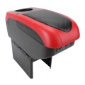 Keenso Car Armrest Storage Box Universal Abs Material Double Layer With 6 Usb Charging Ports For Suv Truck Red