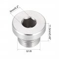 Uxcell Countersunk Plug Internal Hex Head Socket Wihflange G1 8 Male Stainless Steel Pipe Fitting Thread 2pcs