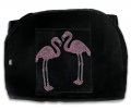 Carscover Pink Flamingo Birds Crystal Diamond Bling Rhinestone Black Car Suv Truck Low Back Seat Covers
