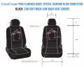 Carscover Pink Flamingo Birds Crystal Diamond Bling Rhinestone Black Car Suv Truck Low Back Seat Covers