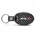 Ipick Image For Chevrolet Camaro Zl1 Black Real Carbon Fiber Oval Shape With Leather Strap Key Chain Keychain Official Licensed
