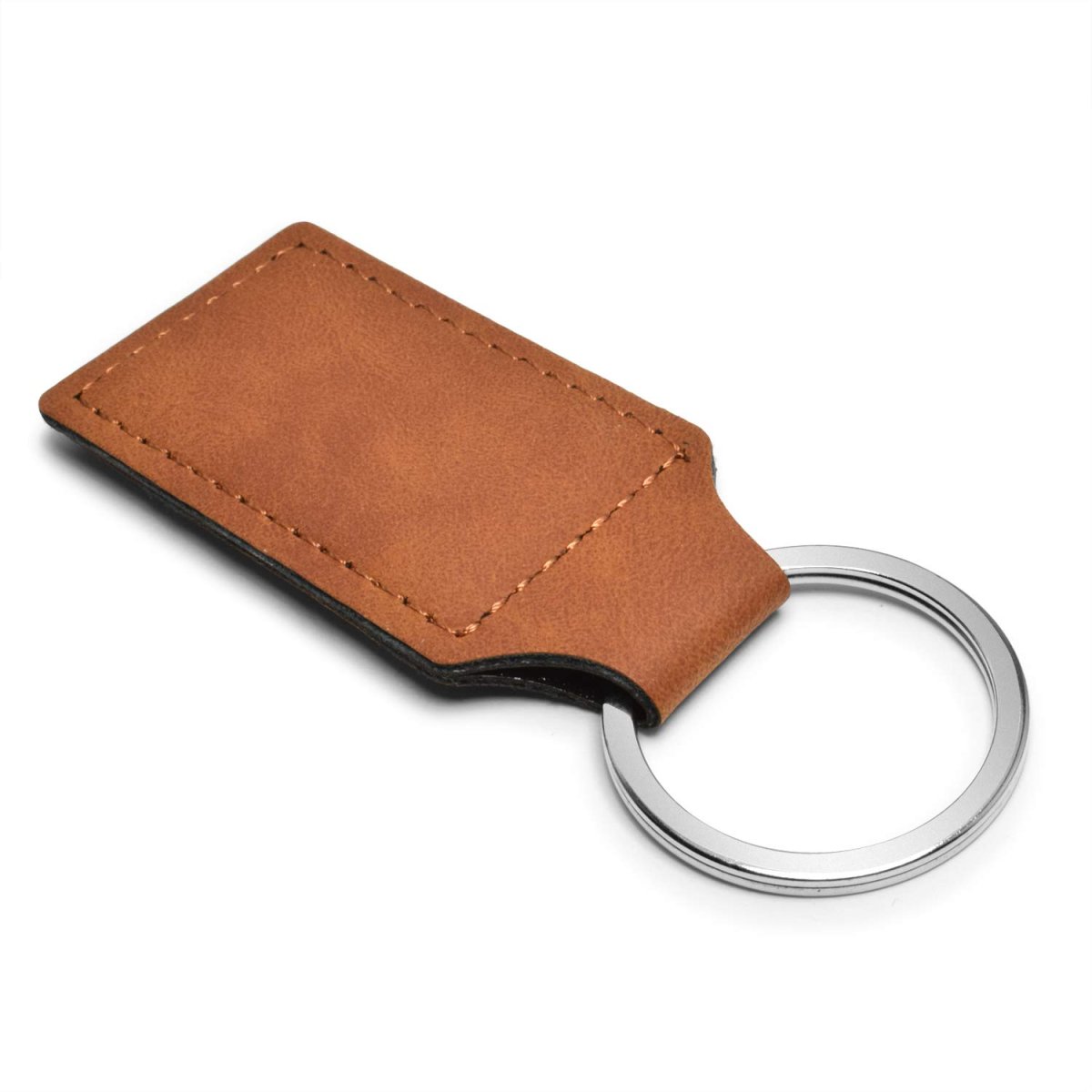 Ford Logo Rectangular Brown Leather Key Chain Official Licensed