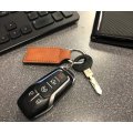 Ford Logo Rectangular Brown Leather Key Chain Official Licensed