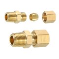 2pcs Brass Pipe Fitting 3 16 Od X 1 8 Npt Male Compression Tube Union Connector Straight Coupling Adapter Fit 