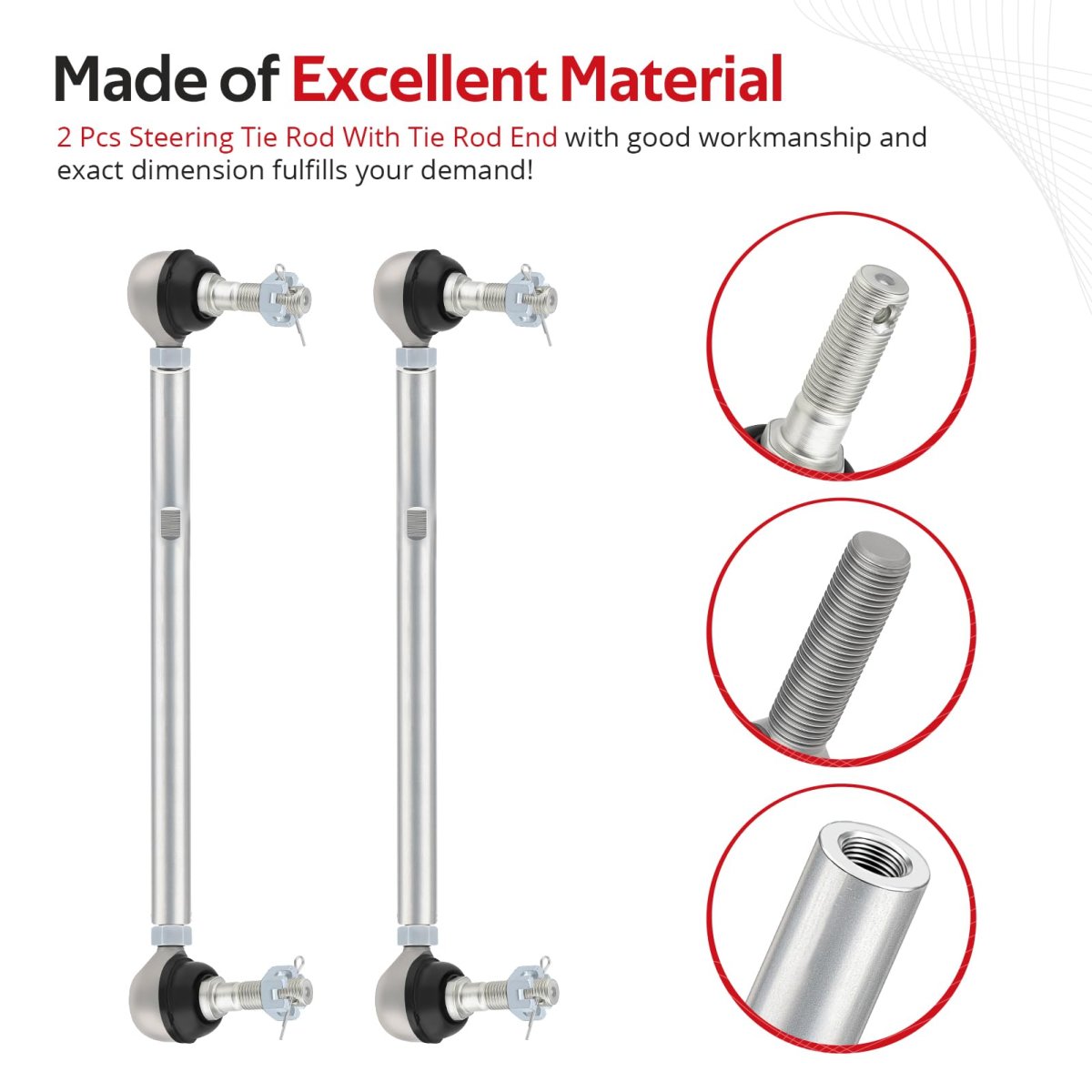 Steering Tie Rod With End Kit For Polaris Predator 500 2003 2006 2 Pcs Set Model