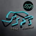 G-plus Silicone Radiator Coolant Hose Pipe Kit Clamps Compatible With Civic 1 6l Sohc D15 D16 Eg Ek 1992-2000 Fluorescent