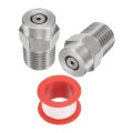 2pcs Pressure Washer Tip 1 4 Male Npt Threaded Spray Nozzles Stainless Steel For Water Gun Broom And Undercarriage Cleaner 0 
