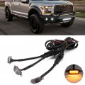 Topteng 3pcs Car Smoked Lens Amber Led Lamp Front Grille Running Light Fit For F-150