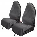 Leader Accessories 2pcs Grey Waterproof Towel Auto Car Seat Cover Protector Machine Washable Fit Yoga Running Crossfit Athletes 