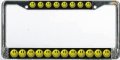 Smiley Face On Black Photo License Plate Frame Free Screw Caps Included