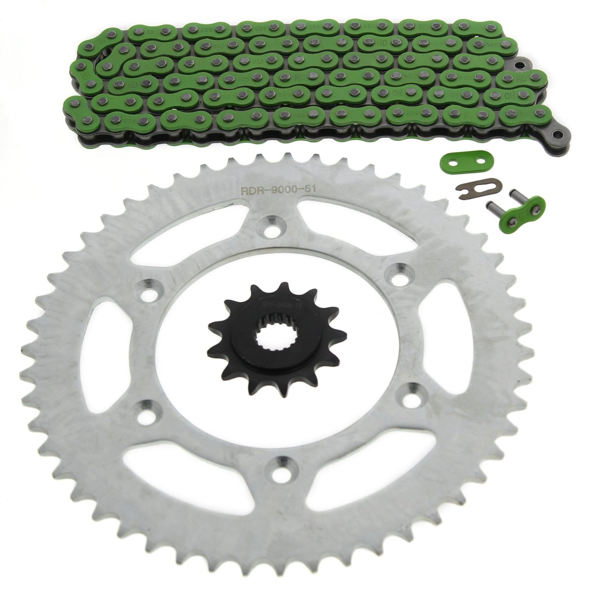 Fits Honda Cr500 R Green Non O Ring Chain And Sprocket 13 51 120l