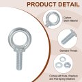 M10 Galvanized Carbon Steel Eye Bolts 5 Pack 3 8 In X 1 18 Lifting Ring Screw Bolt Kit With Nuts And Washers For Tie Down
