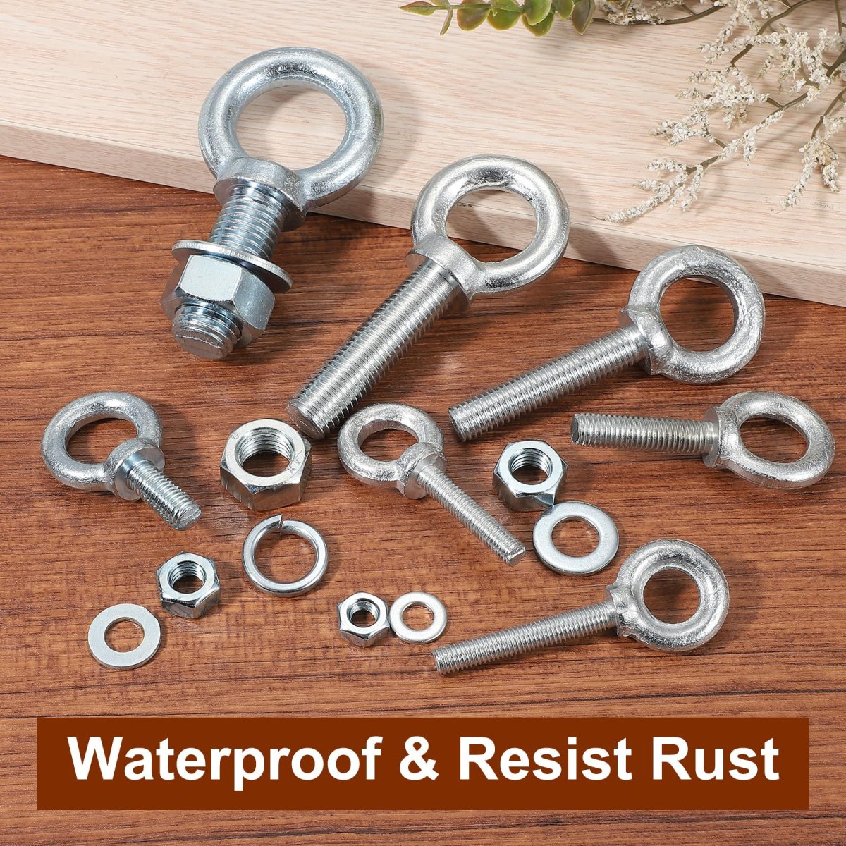M10 Galvanized Carbon Steel Eye Bolts 5 Pack 3 8 In X 1 18 Lifting Ring Screw Bolt Kit With Nuts And Washers For Tie Down