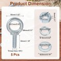 M10 Galvanized Carbon Steel Eye Bolts 5 Pack 3 8 In X 1 18 Lifting Ring Screw Bolt Kit With Nuts And Washers For Tie Down