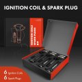 A-premium Set Of 6 Ignition Coil Pack And Iridium Spark Plugs Compatible With Ford F-150 Explorer Edge Transit-350 Mustang Flex