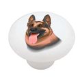 German Shepherd Portrait High Gloss Ceramic Drawer Knob 